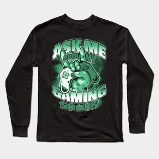 Retro Gaming Videogamer Outfit Vintage Oldschool Design Long Sleeve T-Shirt